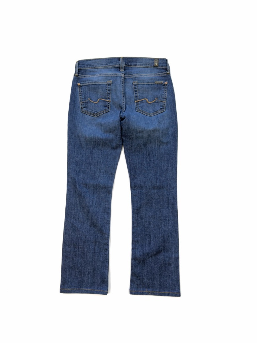 7 Seven For All Mankind Women's Straight Leg Jeans Size 26 Blue Stretch Hemmed